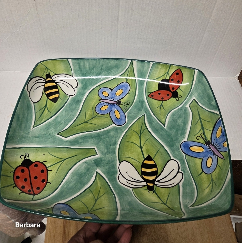 Vintage 2001 Clay Art "Buzz Around" Large Serving Platter